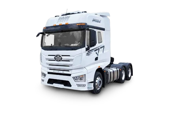 Ilustración oficial del ELAM FAW J7 560D 6x4 2026, tractocamión tope de gama con sistema ADAS