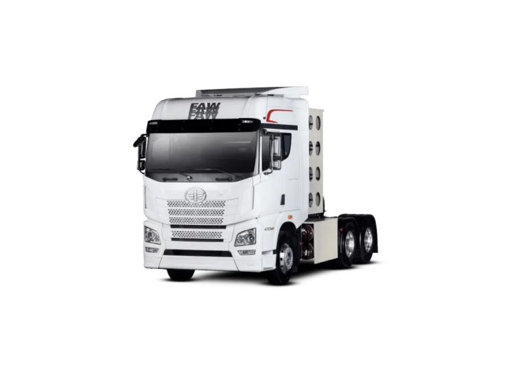 Ilustración oficial del ELAM FAW JH6 550 AMT 6x4 2026, tractocamión con transmisión automatizada