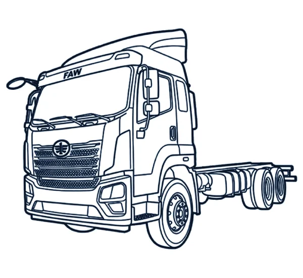 Ilustraci&oacute;n de l&iacute;nea del FAW JK6 3020 D, unidad de generaci&oacute;n anterior con refacciones en l&iacute;nea